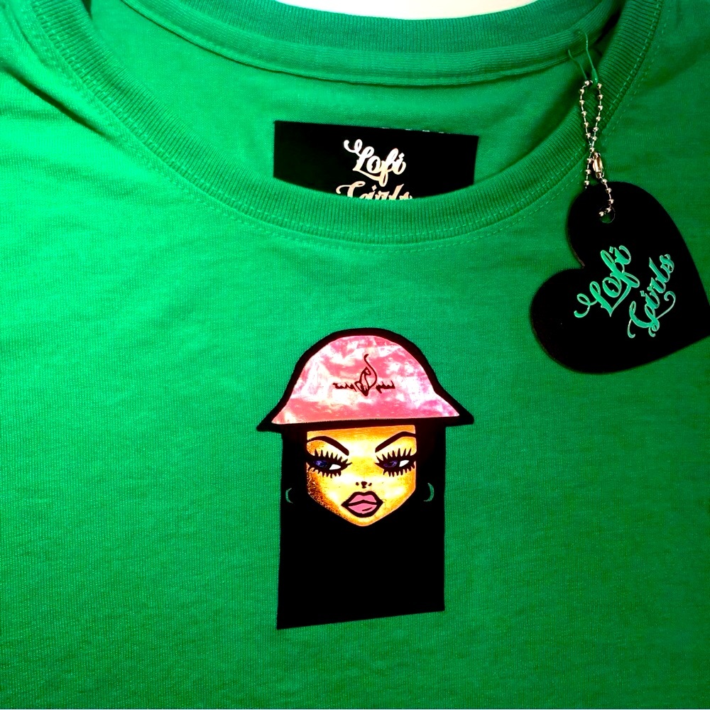 Cyber Holographic Lofi Girls Premium Vinyl Custom Design Shirt